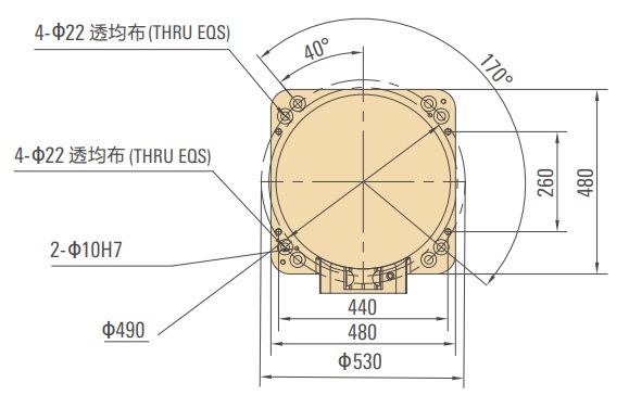 配天工業(yè)機器人AIR20-1700底座安裝圖